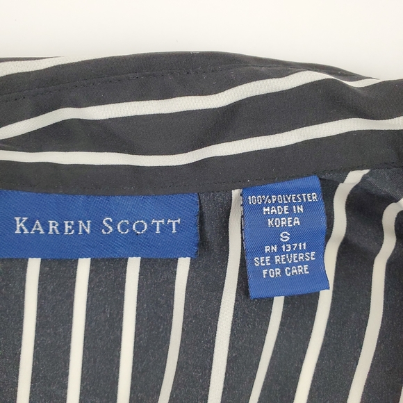 Vintage 80s long sleeve oversized striped blouse - Picture 3 of 10